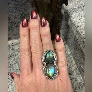 Foxlark Alchemy Mystic Moons Labradorite Ring, Size 5- like new!!